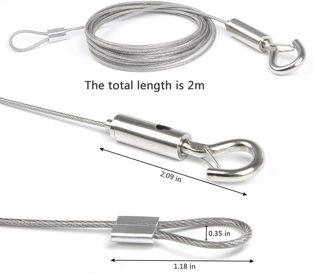 2PCS Adjustable Picture Hanging Wire Kit 2m x 1.5mm Heavy Duty Mirror Hanging - Image 3