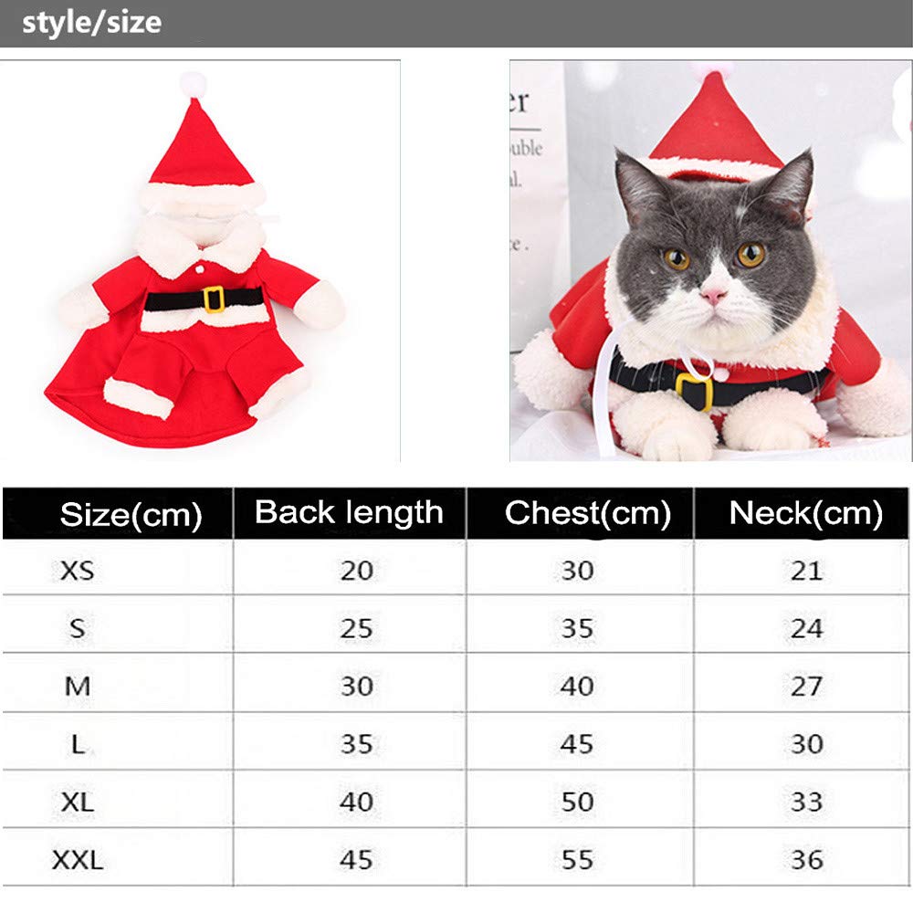 Pet Christmas Costumes Dog Cat Christmas Santa Suit Pet Cosplay - Image 2