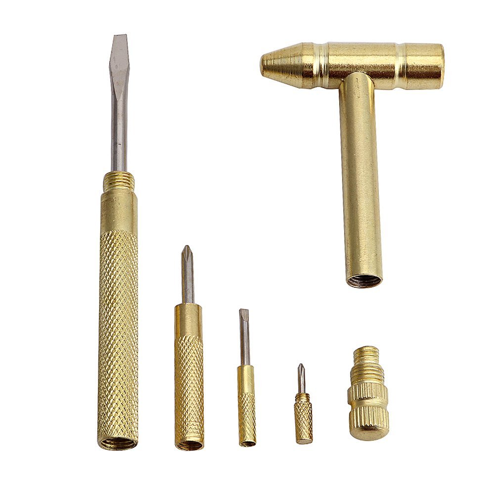 6 in 1 Mini Multifunction Copper Hammer & Screwdriver Hand Tools - Image 8