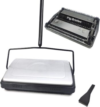 Quiet Carpet Sweeper, Floor Sweeper with Pig-Bristles, Suitable for Carpet
