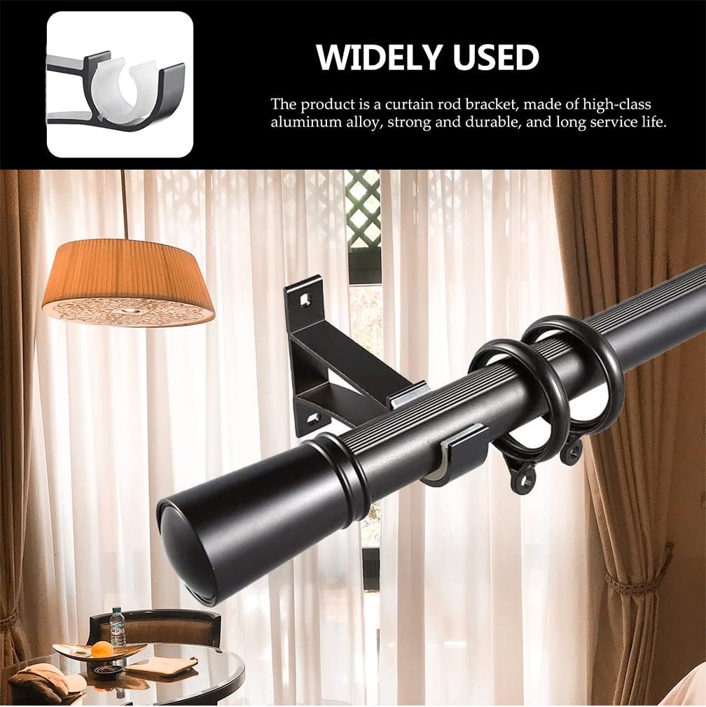 4 Pack Curtain Rod Brackets,Drapery Rod Aluminum Alloy Heavy Duty,Curtain Rod - Image 4