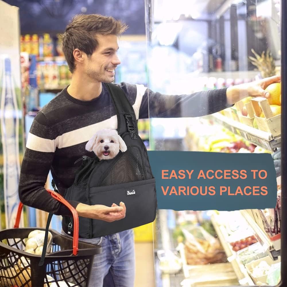 Pet Dog Sling Carrier, Hands Free Papoose Small Animal Puppy Travel Bag Tote - Image 7