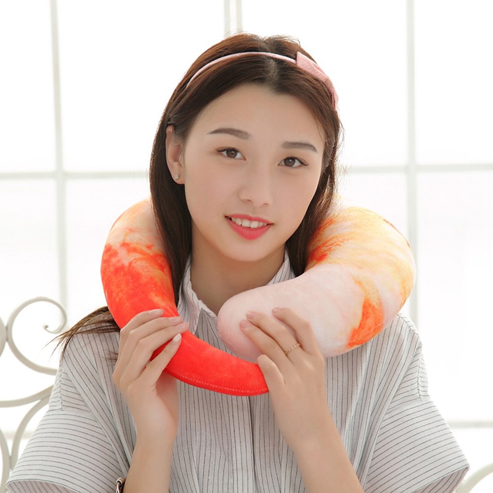 Shrimp Meat U Shaped Neck Pillow Throw Pillow Cushion Plush - Image 2