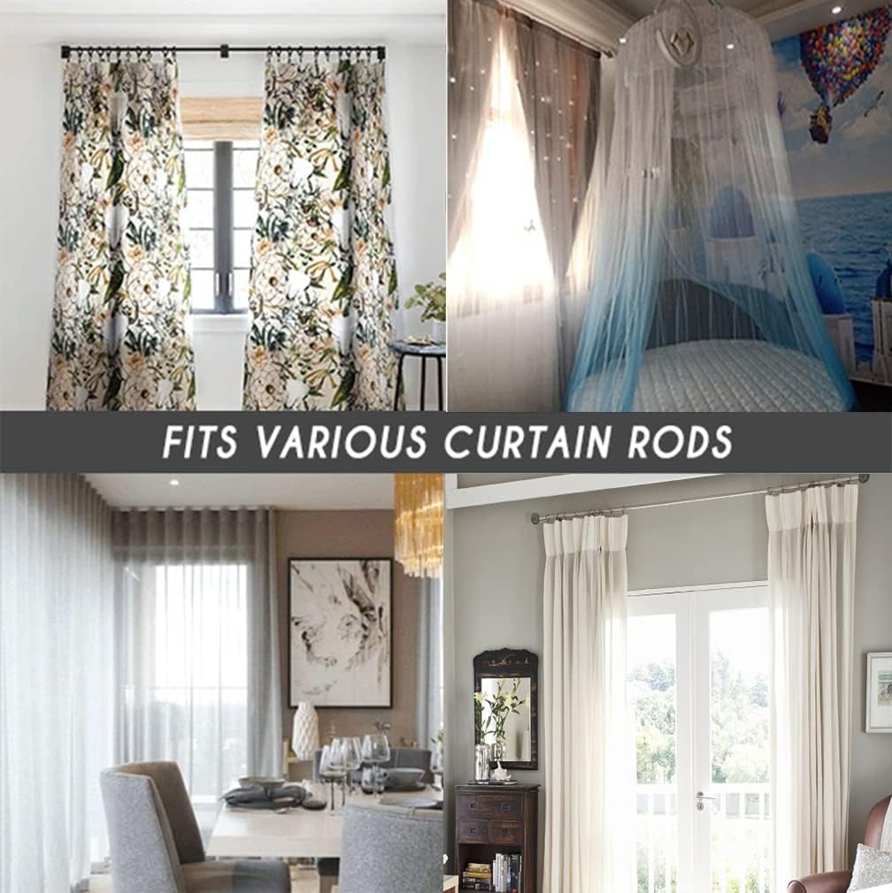 4 Pack Curtain Rod Brackets,Drapery Rod Aluminum Alloy Heavy Duty,Curtain Rod - Image 6