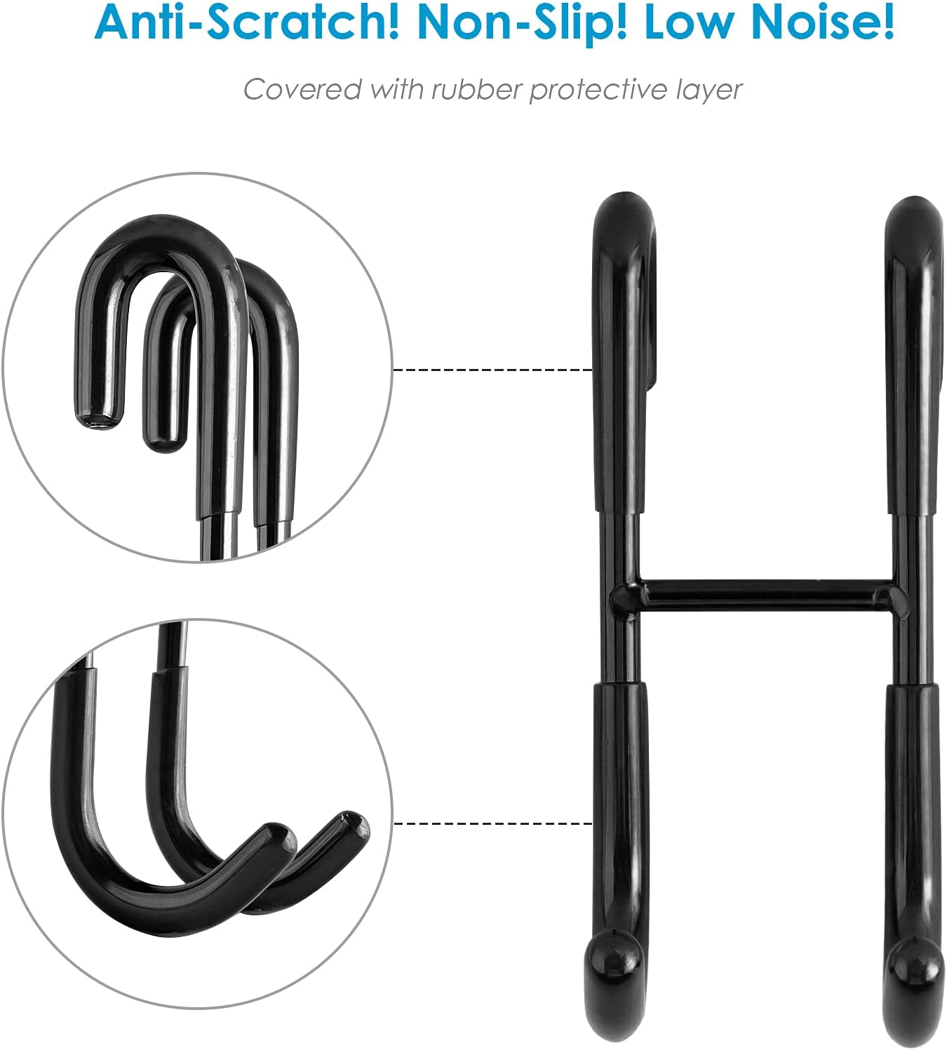 Shower Door Hooks (3-Pack), Over Door Hooks for Bathroom Frameless Glass Shower - Image 2