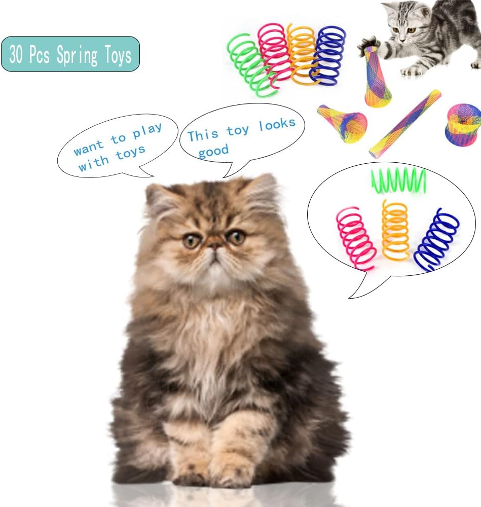 Plastic Colorful Cat Spring Toys, Interactive Cat Toy Cat Coils Spring Pet Toys - Image 6