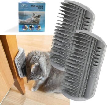 2 Pack Softer Cat Corner Self Groomer with Catnip Wall Corner Massage Comb