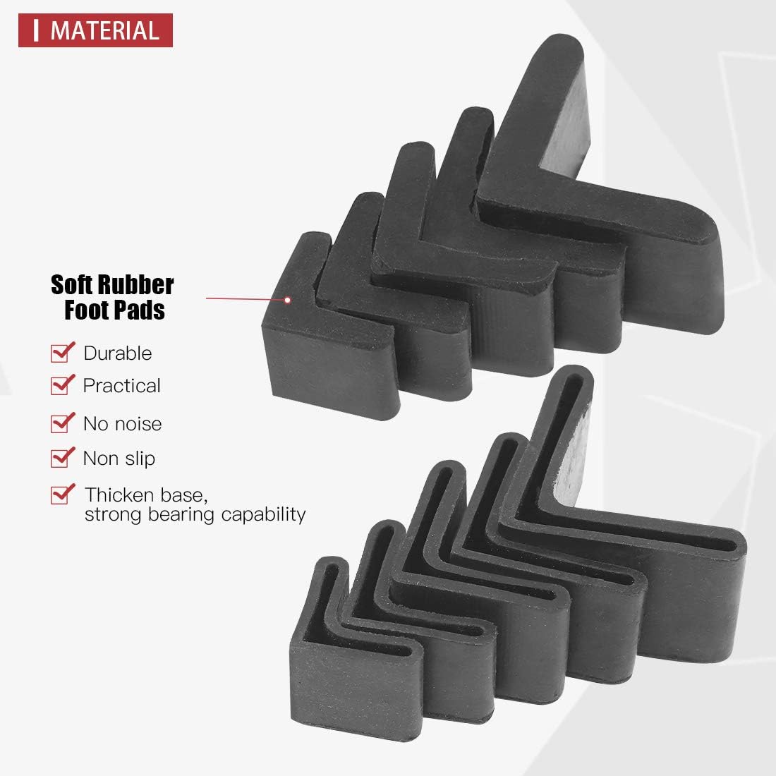 40 Pcs L Shape Furniture Angle Rubber Pad Foot Leg Cover Protector Furniture Bed - Image 3