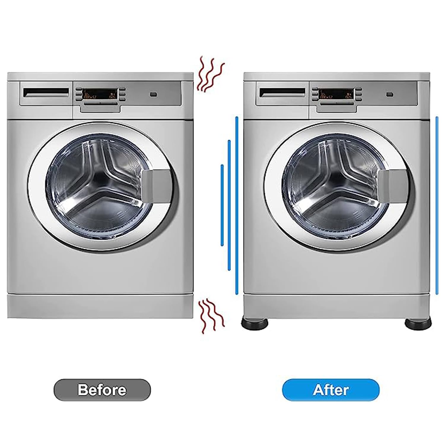 4Pcs Washing Machine Feet Pads, Anti Vibration Rubber Mats, Shock Noise - Image 3
