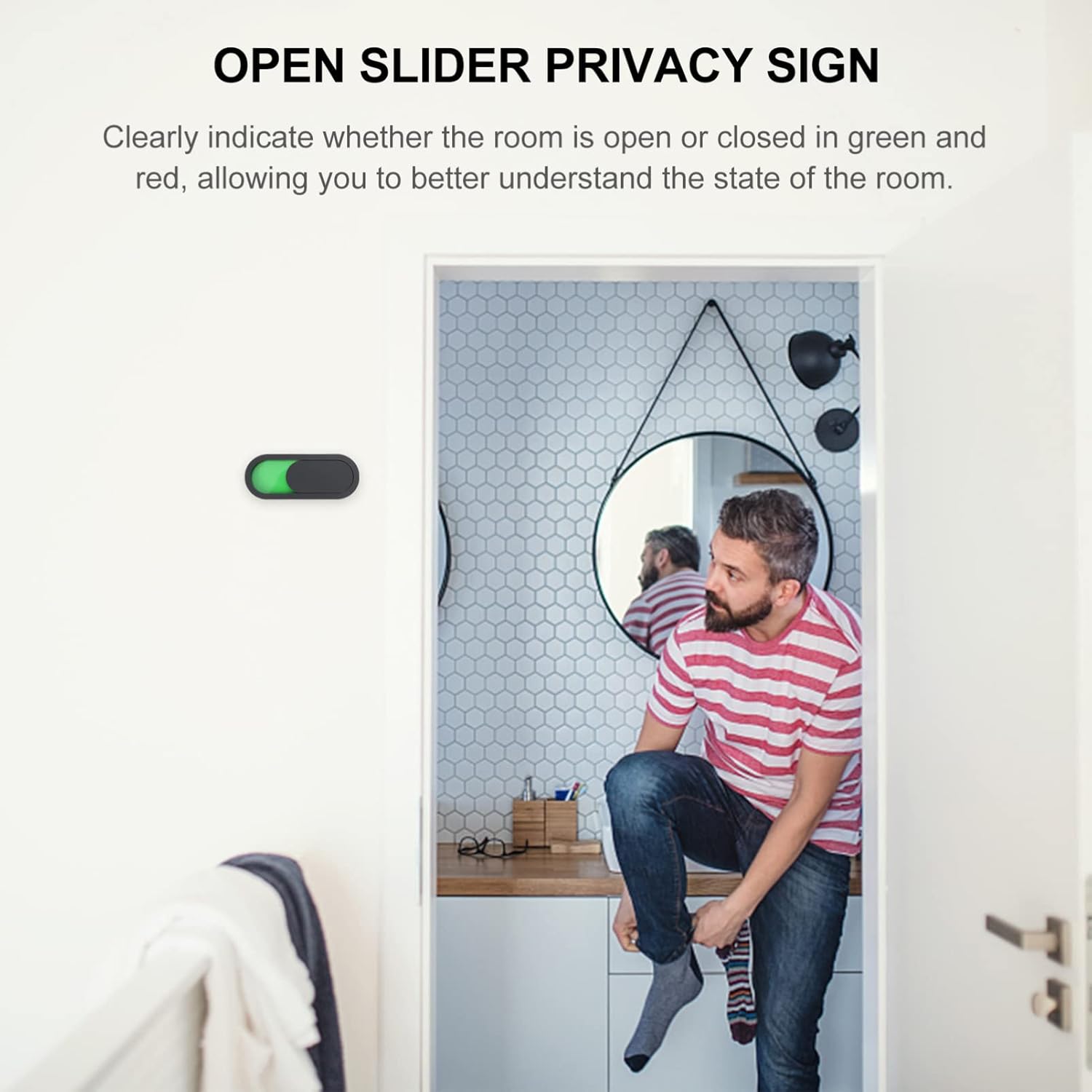 Privacy Sign, Premium Vacant Occupied Sign Slider Door Indicator Pasteable - Image 5