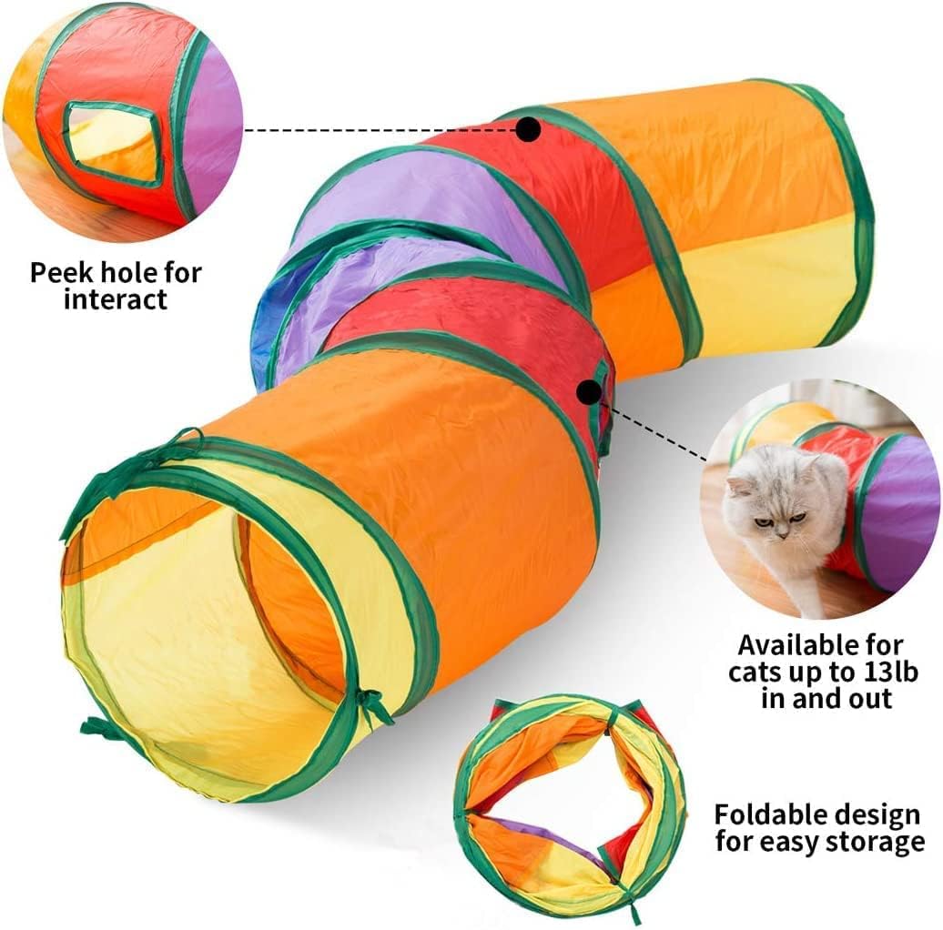 Cat Tunnel Tube S Tunnels: Cat Toys-Extensible Collapsible Cat Play Tent - Image 4