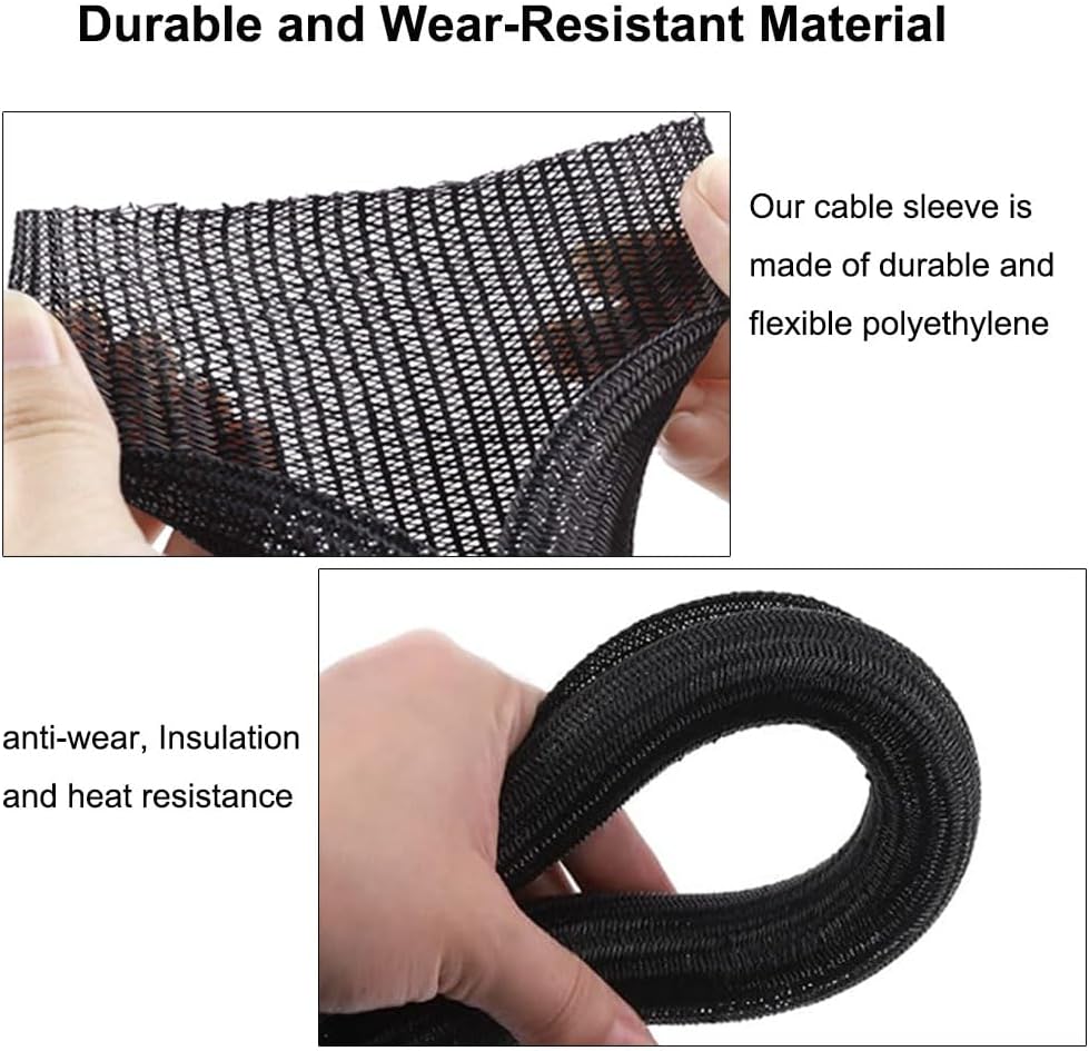 Cable Sleeve 3M, 13mm Cord Protector Wire Loom Tubing Cable Sleeve Split - Image 4