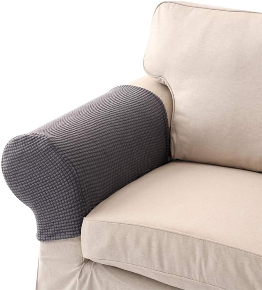 1 Pair Sofa Arm Slipcovers Elastic Sofa Armrest Protectors Removable - Image 2