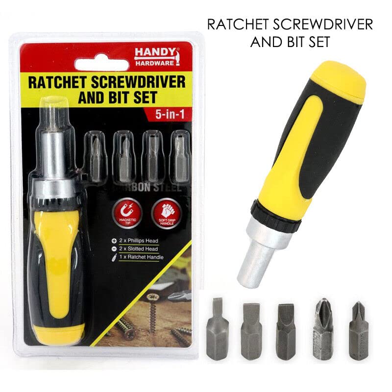 Ratchet Screwdriver & Bits Set Magnetic Tip Internal Storage - Image 7