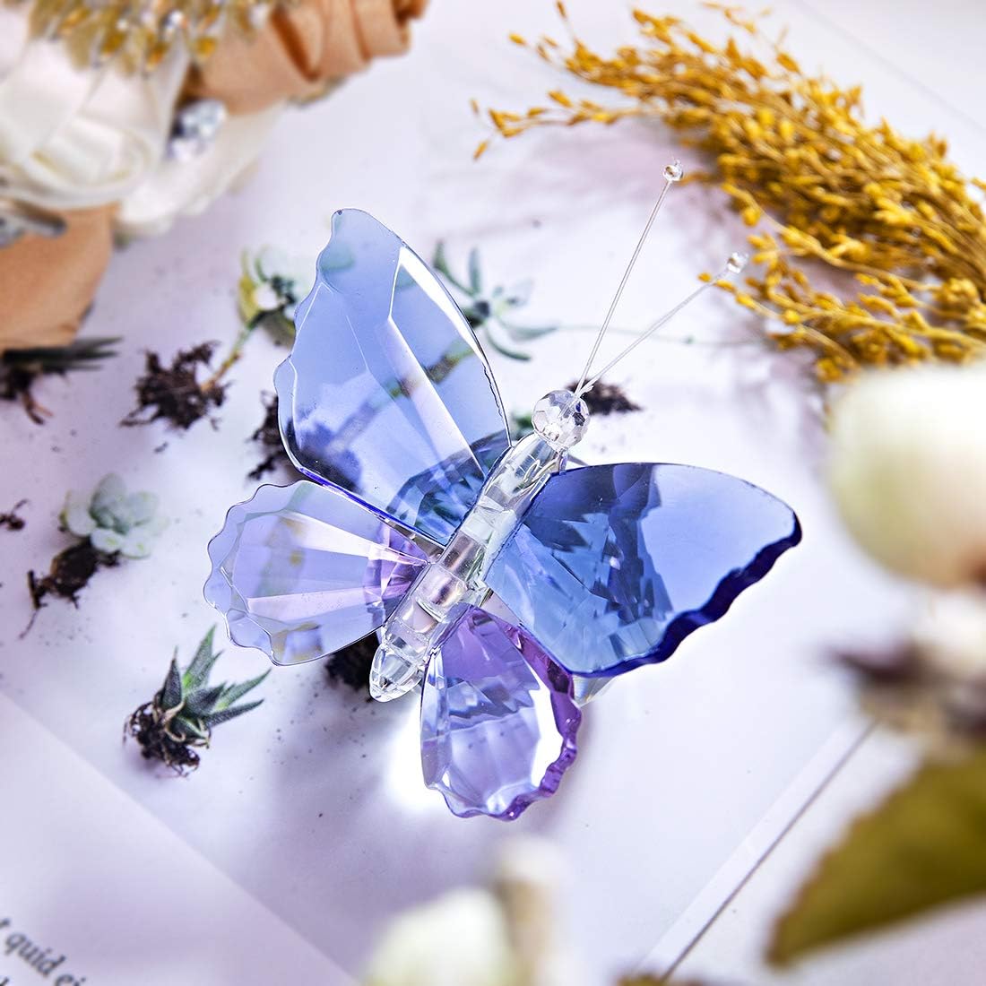 Crystal Cut Butterfly Animal Ornament Decoration for Office Table Home Bedroom - Image 2