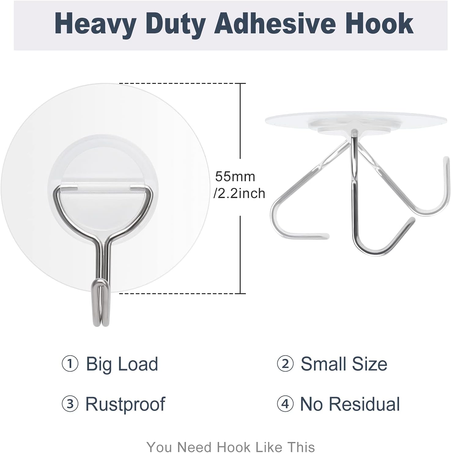 Small Plastic Hooks Self Adhesive,Clear Sticky Hooks for Hanging Extra - Image 4