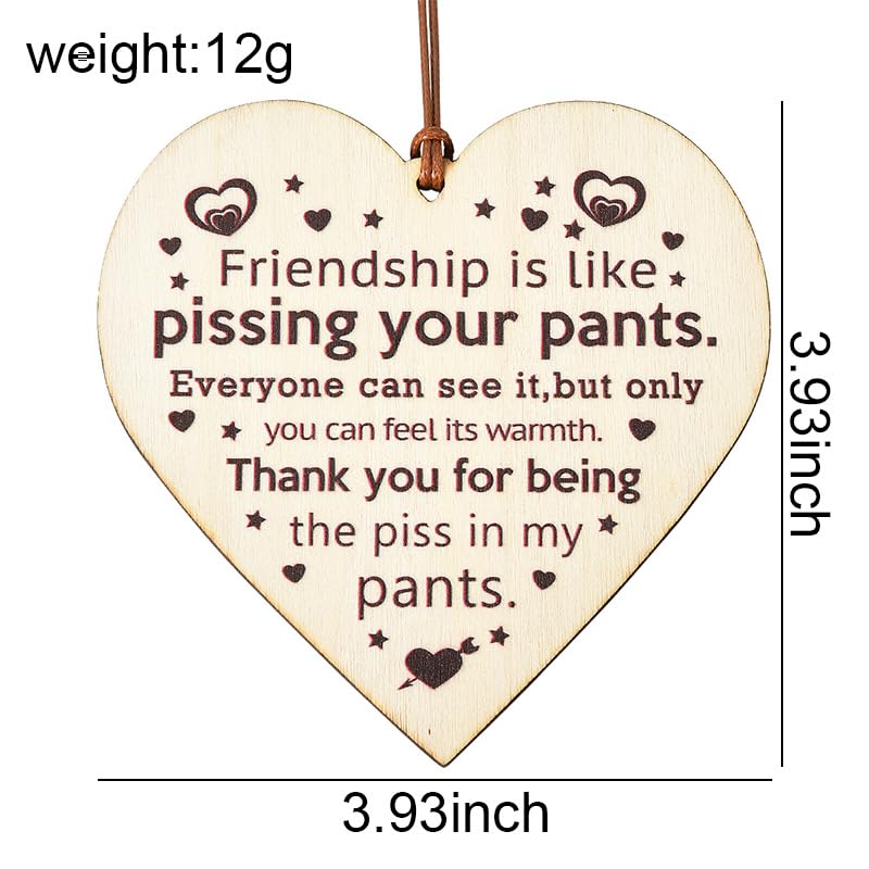 Funny Friend Gifts for Women Men Friends Sign Wall Decor Wood Best Friend Thank - Image 6