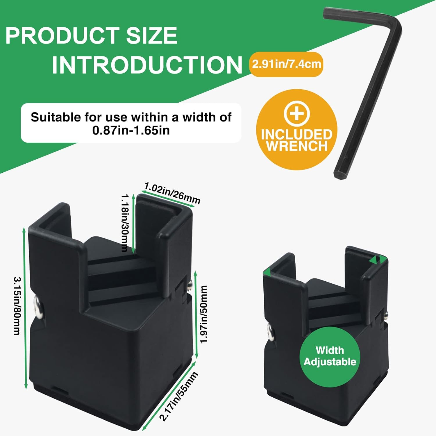 4Pcs Adjustable Furniture Risers with Screw Clamp, Sturdy Desk Risers for Desk - Image 2
