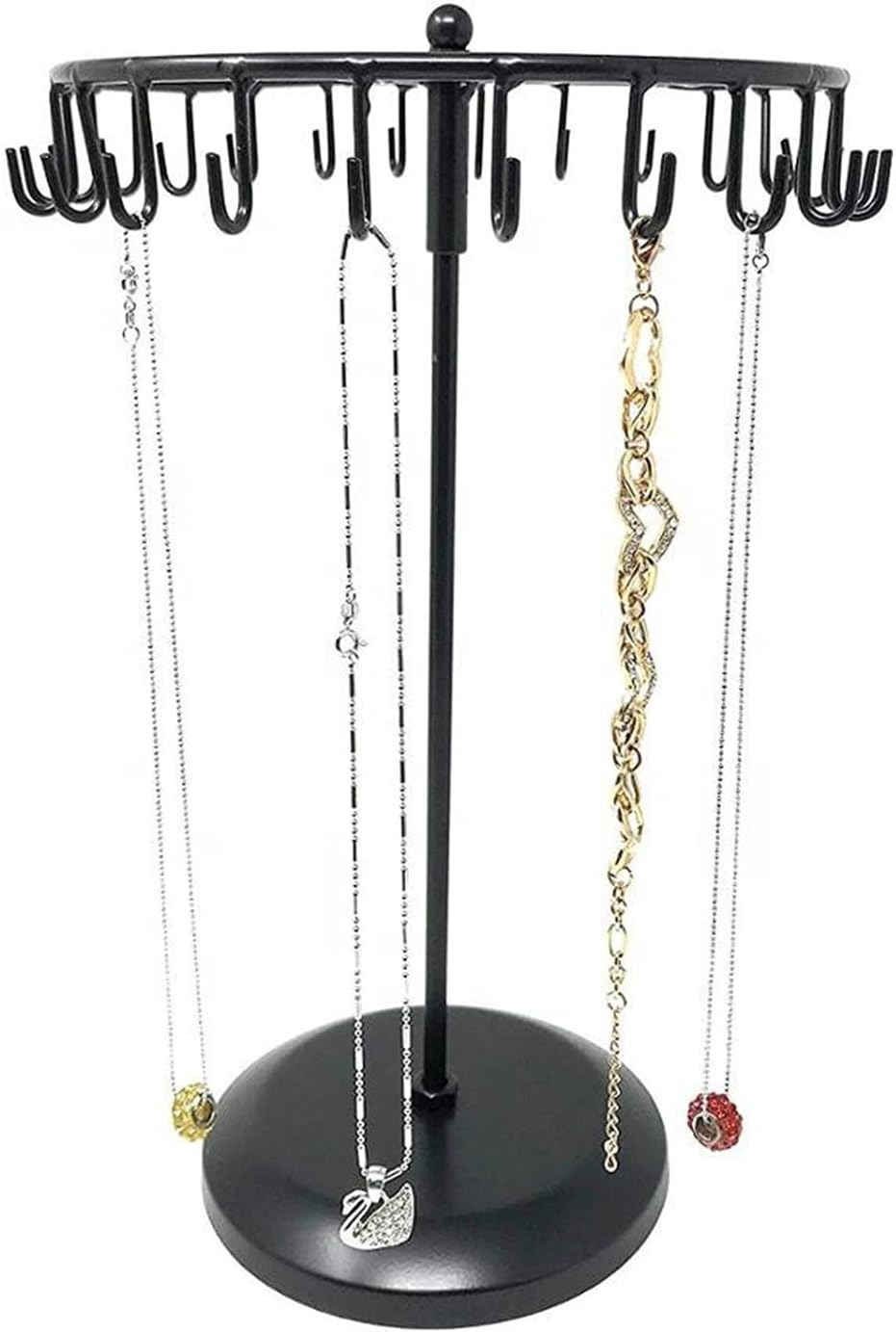 Pair of 23 Hooks Brass Spinning Jewelry Tree Rotate Display Stand Jewelry - Image 5