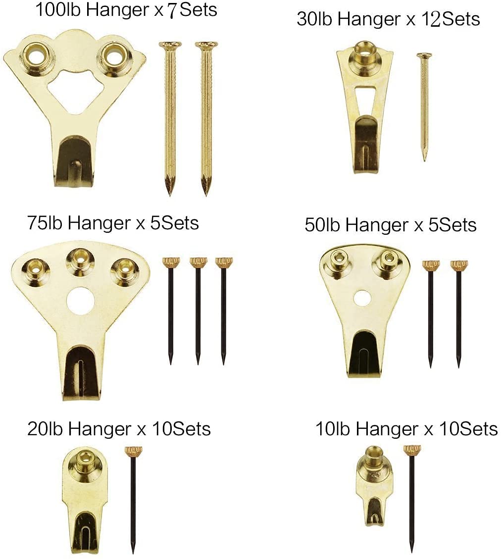 Picture Hangers, 120 Pieces Professional Photo Frame Hooks, Heavy Duty Picture - Image 2
