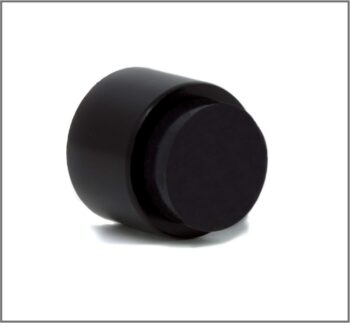 Adhesive Door Stop for Wall | 28 x 28 mm | Rubber Black | Stainless Steel AISI