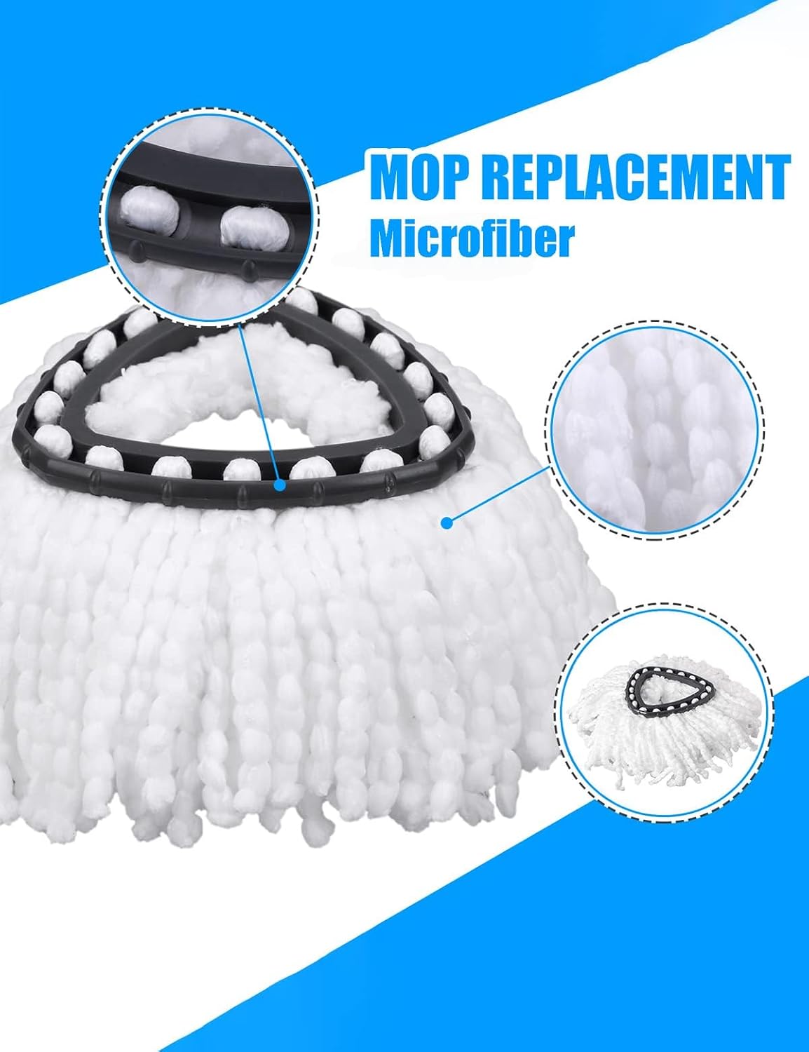 5 Pack Mop Replacement Heads, Spin Mop Replacement Head Mop Refill Compatible - Image 5
