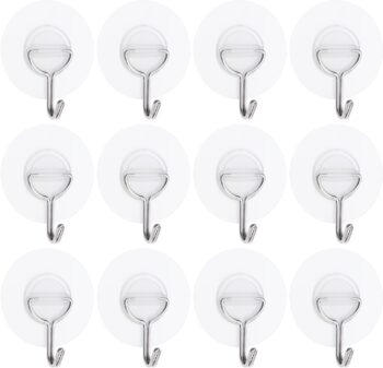 Small Plastic Hooks Self Adhesive,Clear Sticky Hooks for Hanging Extra