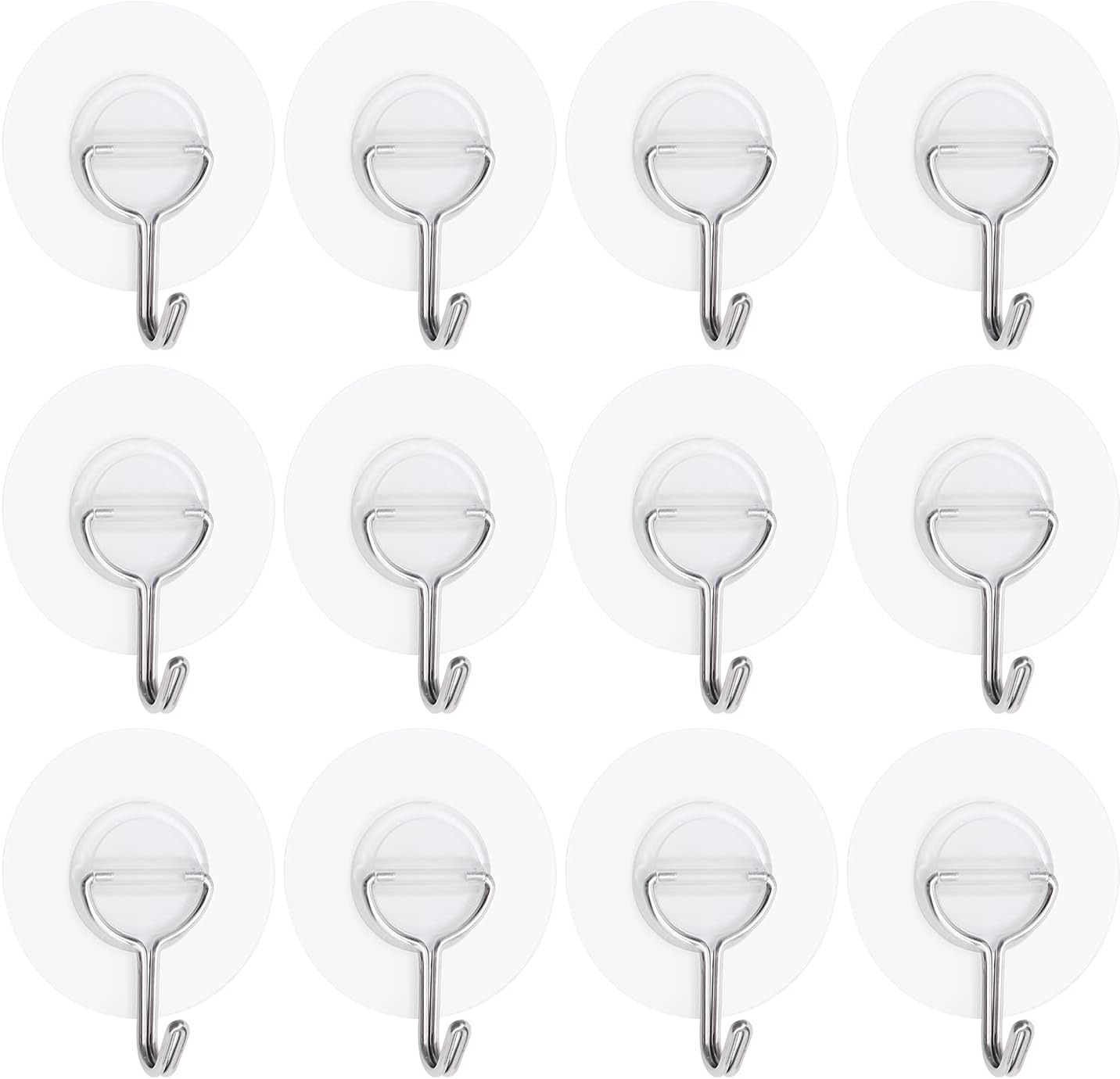 Small Plastic Hooks Self Adhesive,Clear Sticky Hooks for Hanging Extra
