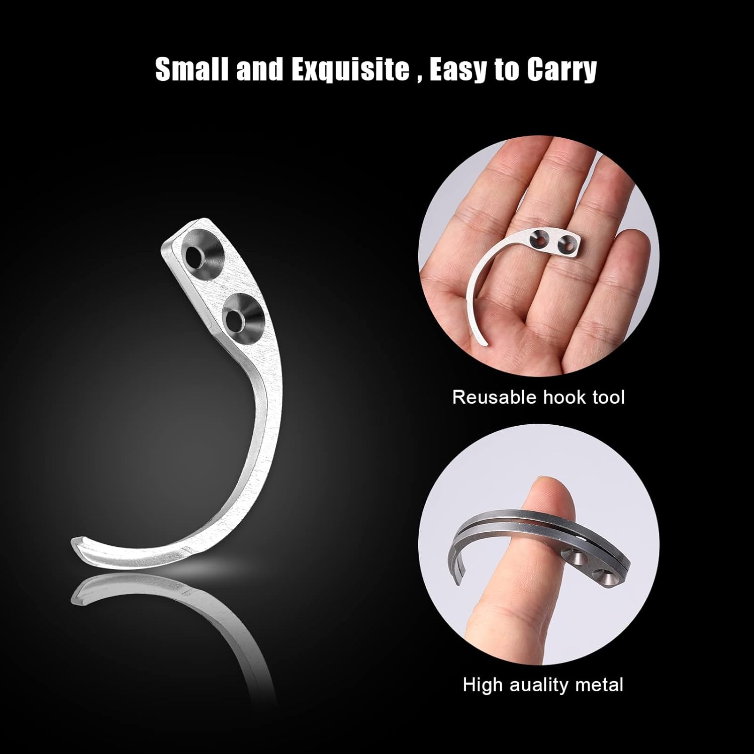 2pcs Portable Hard Steel Hook Tool, Manual Security tag Remover Key - Image 3
