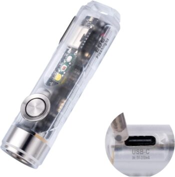 USB C Keychain Flashlights Rechargeable, 650 Lumens  6500K Cool White