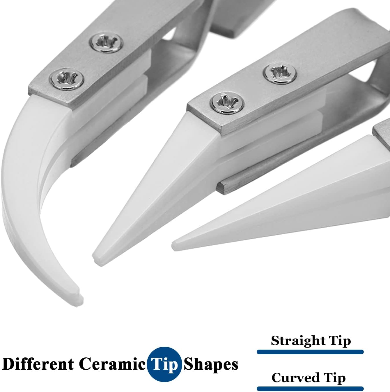 3 Pcs Precision Reverse Ceramic Tweezer Set Heat Resistant Non-Conductive - Image 3