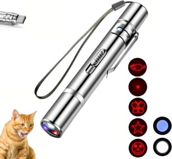 Cat Pointer Toy,Dog Laser Pointer,7 Adjustable Patterns Laser,Long Range 3 Modes