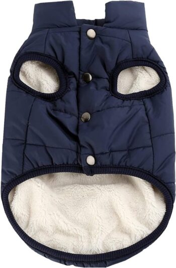 Double Layer Fleece Warm Dog Jacket Coat Vest for Puppy Winter Cold Weather Soft