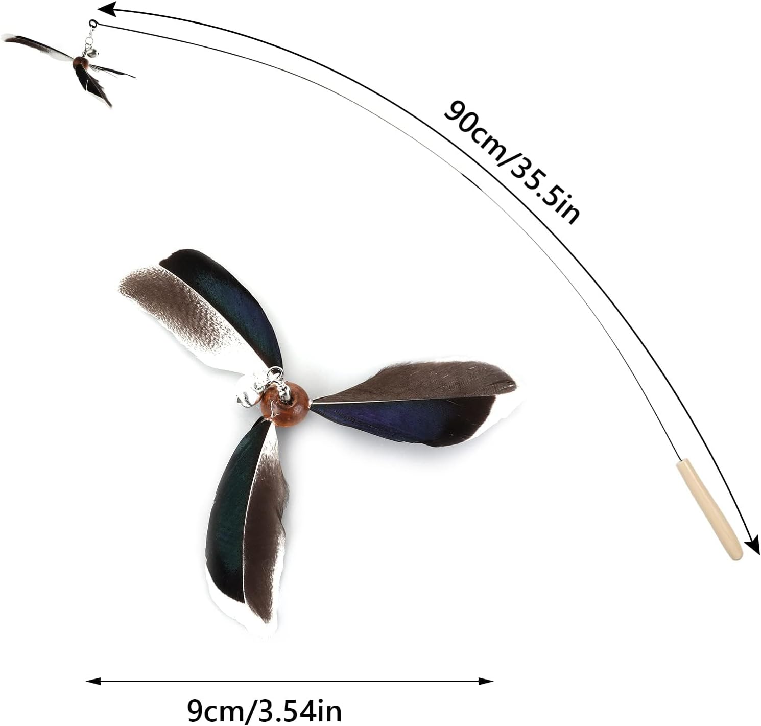Cat Wand Toys, Interactive Cat Toys with 3 Feather Refills, Cat Feather - Image 4