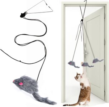Interactive Cat Feather Toys,Retractable Teaser Toy ，Hanging Interactive Toys
