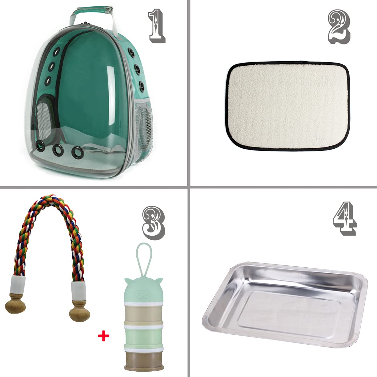 Bird Backpack Carrier Cage, Bird Travel Backpack with Stainless Steel Tray Bird - Image 4