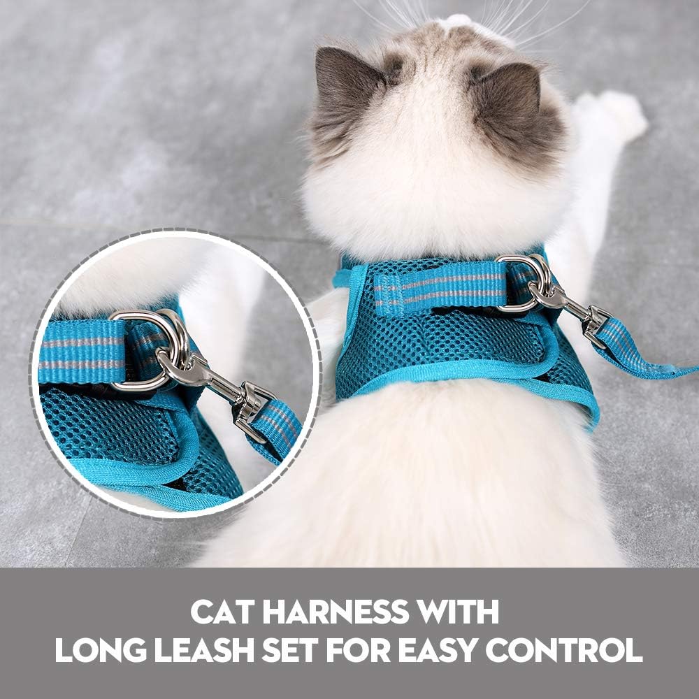 Cat Outdoor Walking Harness Set, Pet Vest Harness Breathable Mesh, Adjustable - Image 4