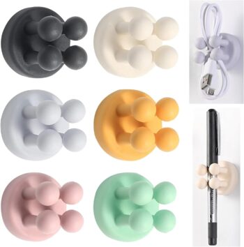 Silicone Toothbrush Holder, 6 Pcs Multi-Function Wall Hooks Waterproof