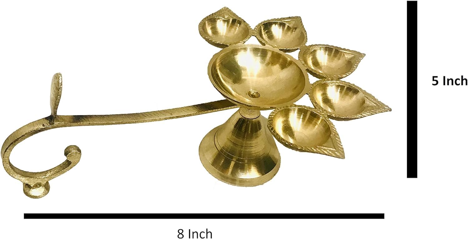 Panch Diya for Pooja Brass Aarti Deepam Navaratri Diya Navratri Pooja - Image 2