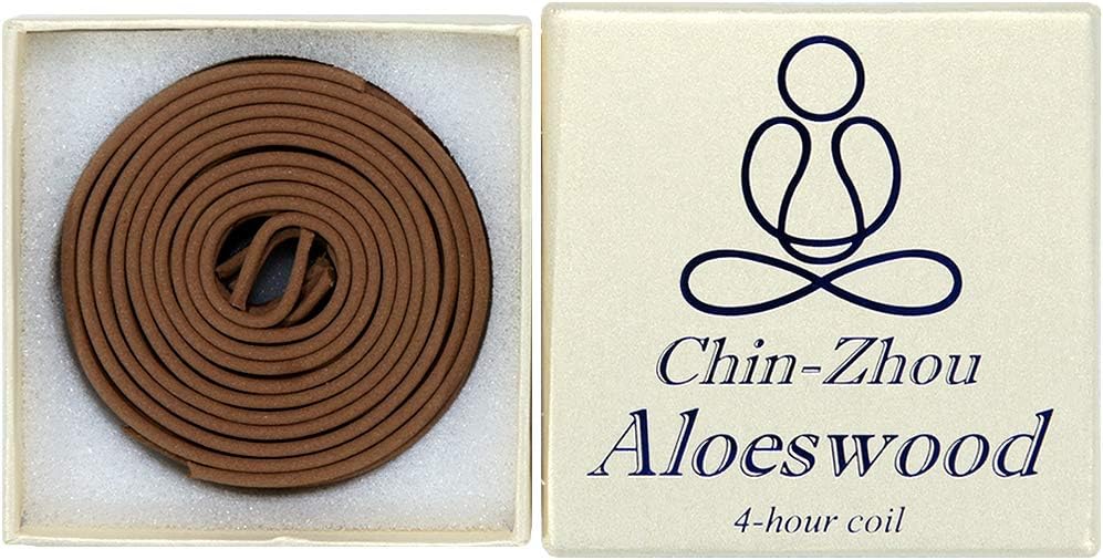 Chin-Zhou Aloeswood-12 Pieces 4-Hour Coil-100% Natural