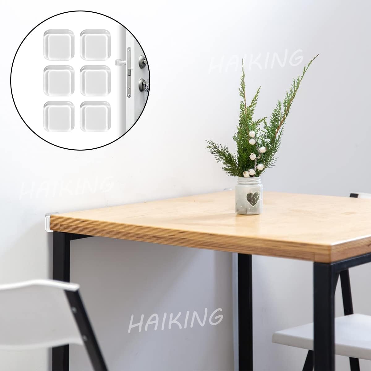 Square Self Adhesive Door Bumper, 6 Pcs 4 * 4cm Silicone Door Wall Protector - Image 6
