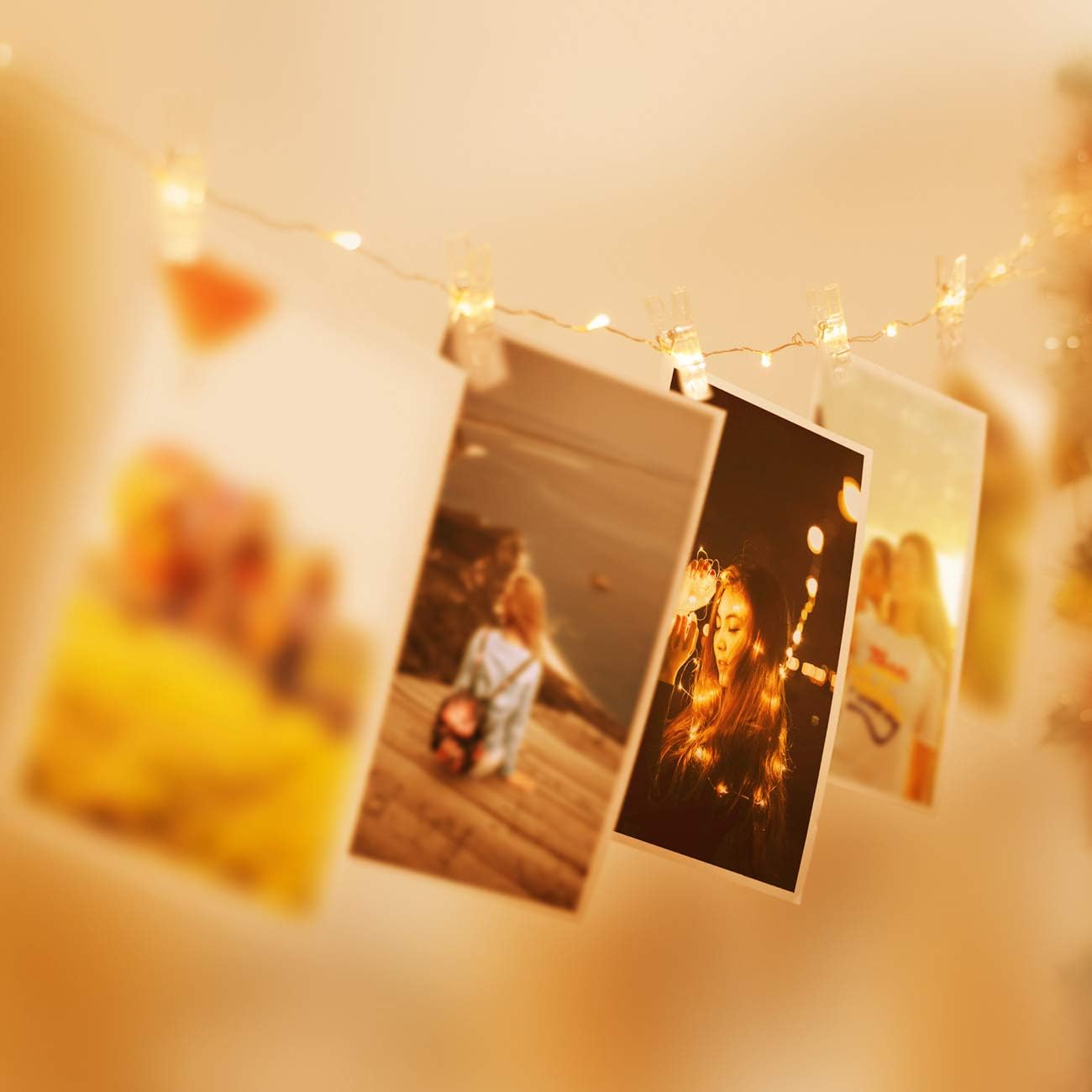 100LED Photo Clip String Lights, 10M Photo Peg Fairy Lights with 60 Clips Indoor - Image 2