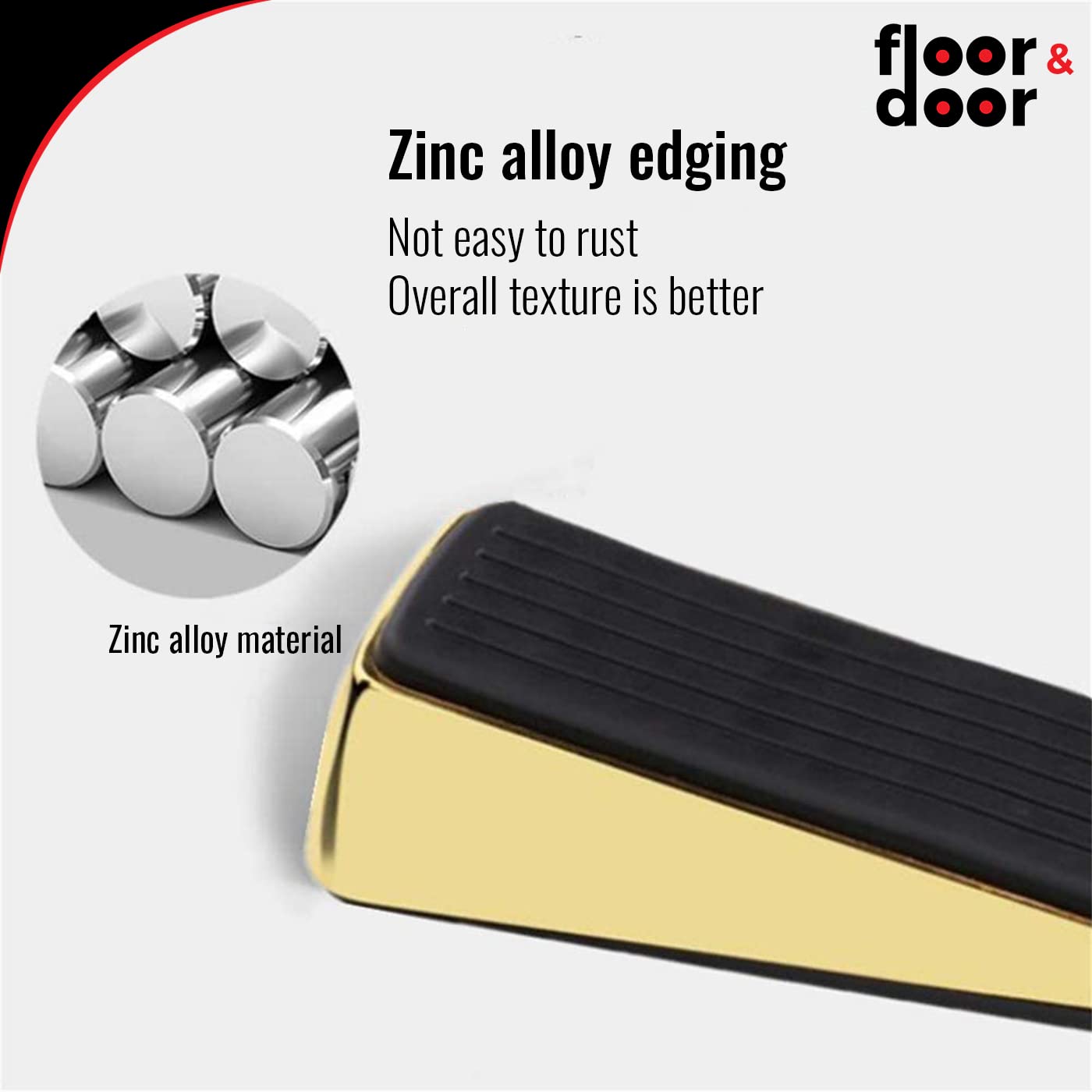 Golden Doorstop (Pack of 2) - Premium Quality Zinc Alloy - Durable Heavy Duty - Image 6