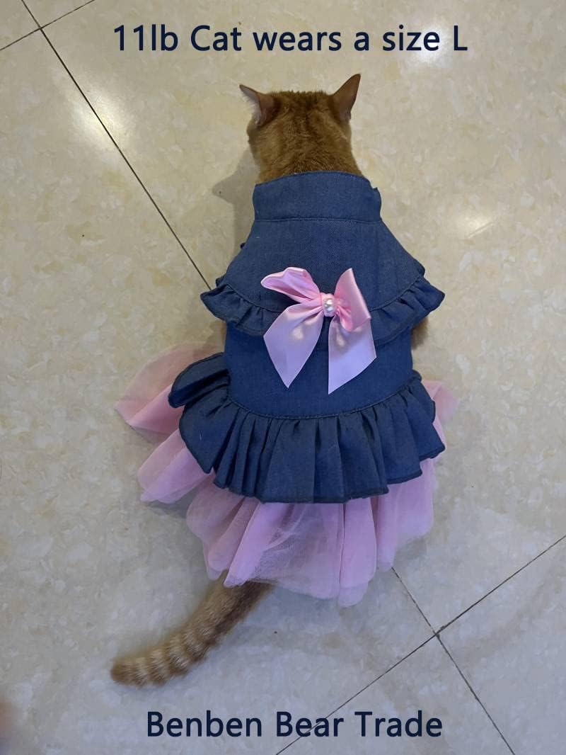 (XL, Pink) - Pet Clothes, Sweet Bowk Small Dog Skirt Girl Tutu Clothing - Image 3