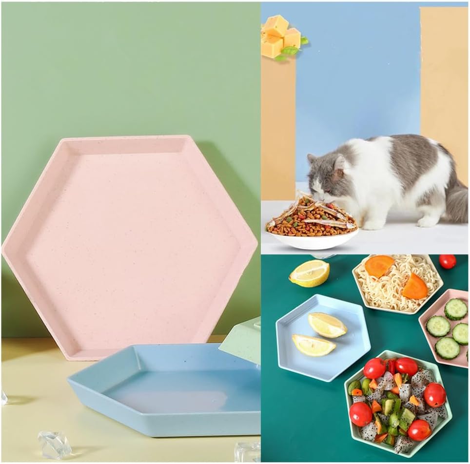 Shallow Cat Bowl, 4 PCS Cat Bowl Anti Whisker Fatigue Cat Food Bowl Wide Shallow - Image 2