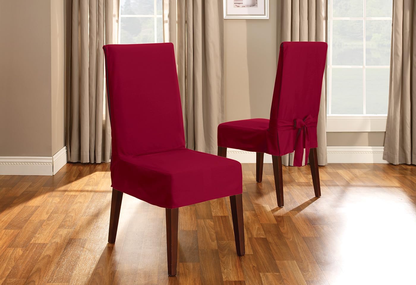 Long Dining Chair Slipcover - Cotton Duck - Up to 42 Inches Tall - Image 2
