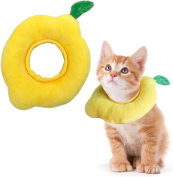 Pet Cat Recovery Collar Cat Soft Lemon Neck Cone Adjustable Pet E Collar After