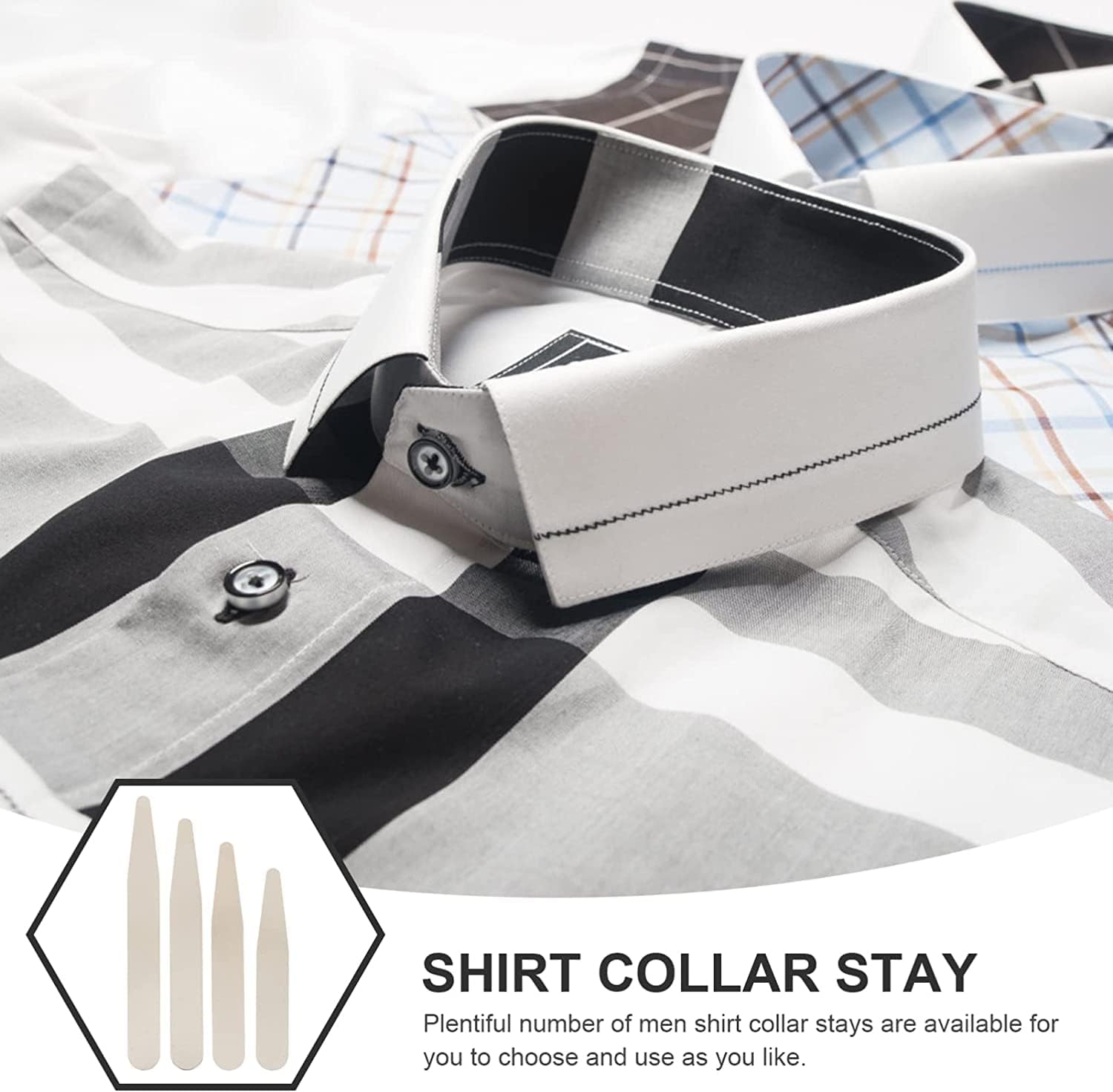 40pcs 4 Sizes Stainless Steel Collar Stays Support Dress Shirt Collar - Image 7