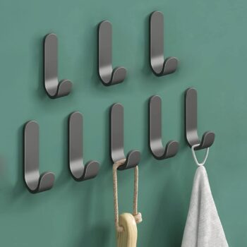 Self Adhesive Wall Hooks, 8 Pieces Heavy Duty Towel Hooks, Wall Hanging Hooks