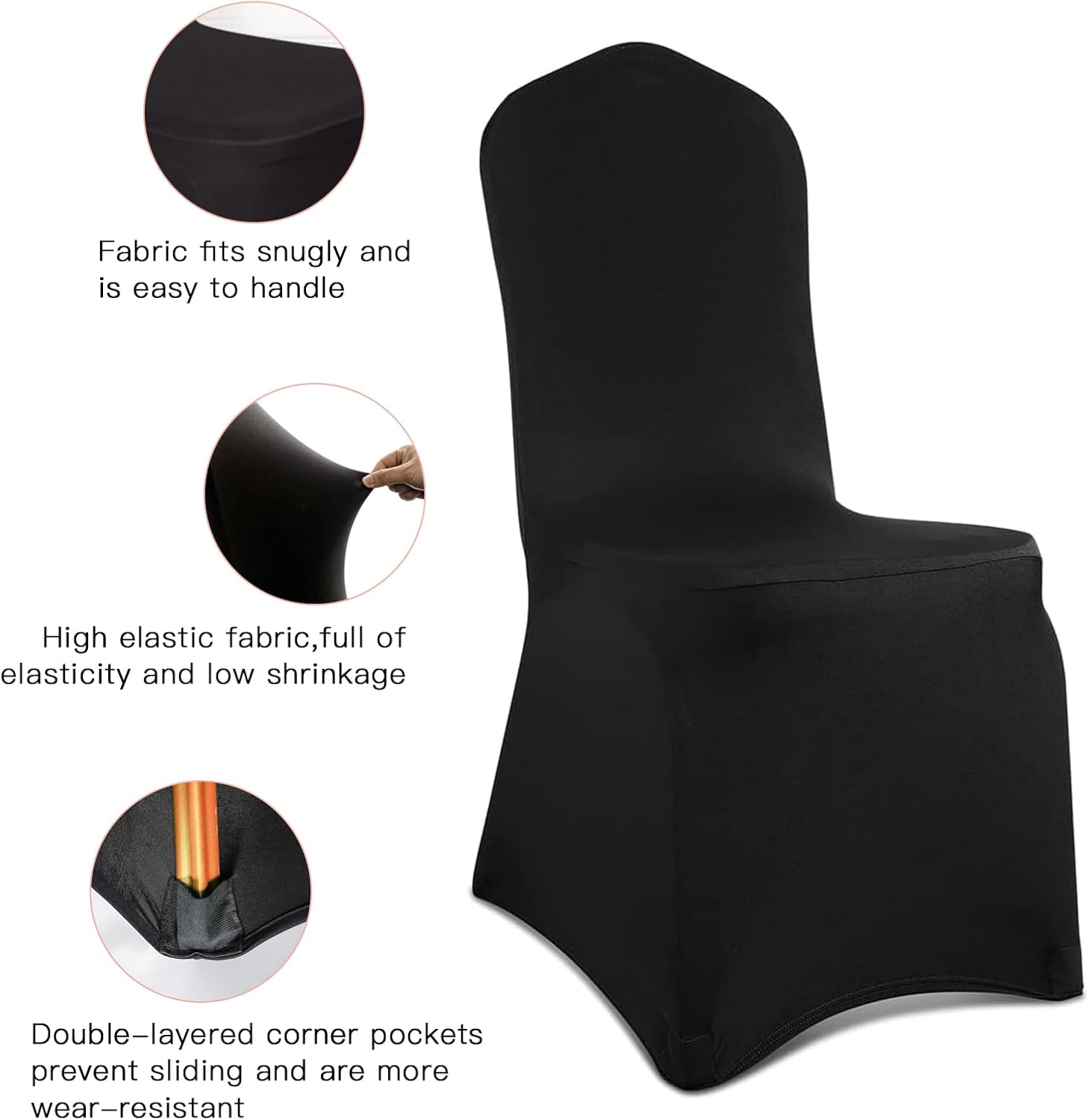1 Pcs Spandex Chair Cover, Dining Living Room Stretch Chair Slipcovers Protector - Image 4